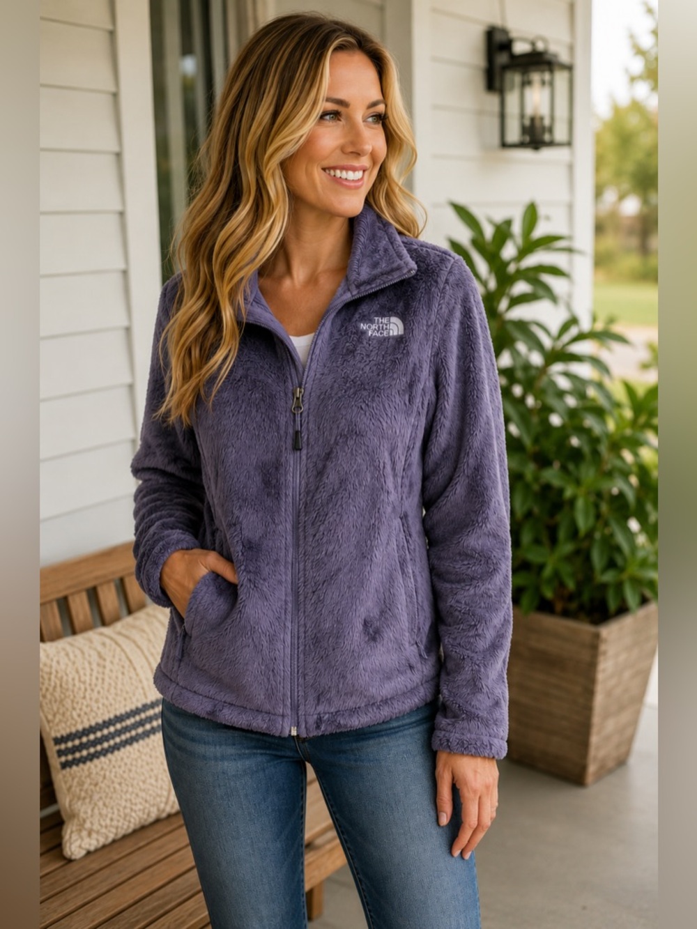 The North Face Women’s M Osito Smoky Purple Lavender Full Zip Fleece Jacket